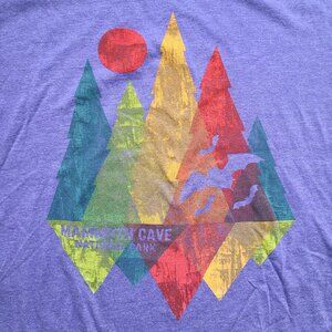 Mammoth Cave National Park Graphic T-Shirt L Cotton Blend Purple Bats Kentucky